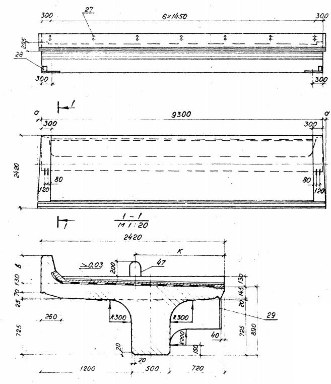 Балка ребристая Б93 К2-М1 3.501.1-146